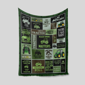 I Drive A Tractor Blanket, Tractor Blanket, Farmer Blanket, Family Blanket, Gift Blanket