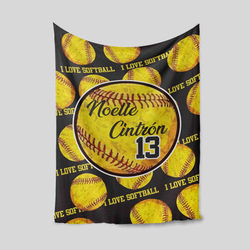 Personalized Name Blanket, Softball Blanket, Baseball Blanket, Family Blanket, Gift Blanket