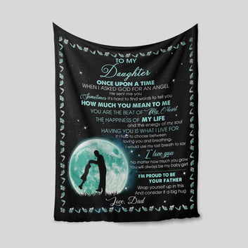 To My Daughter Blanket, Moon Blanket, Night Sky Blanket, Custom Name Blanket, Family Blanket, Gift Blanket
