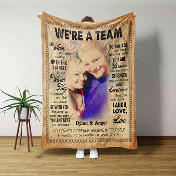 We're A Team Blanket, Couple Blanket, Custom Name Blanket, Custom Image Blanket, Gift Blanket