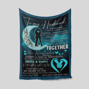 To My Husband Blanket, Moon Blanket, Couple Blanket, Custom Name Blanket, Family Blanket, Gift Blanket