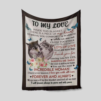 To My Love Blanket, Wolf Blanket, Butterfly Blanket, Rose Blanket, Custom Name Blanket, Gift Blanket