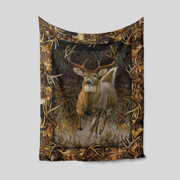Deer Blanket, Antler Blanket, Family Blanket, Wall Art Blanket, Gift Blanket