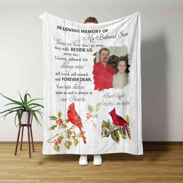 In Loving Memory Of Blanket, Cardinal Blanket, Custom Image Blanket, Custom Name Blanket, Memorial Blanket, Gift Blanket