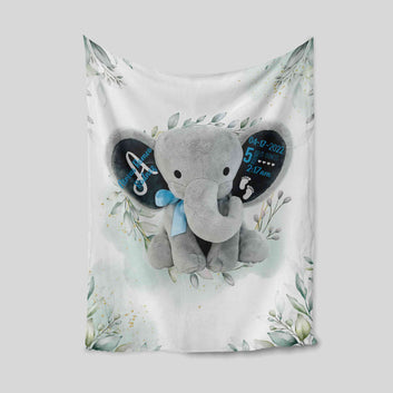 Custom Baby Blanket, Baby Blanket, Elephant Blanket, Family Blanket, Blanket For Baby, Gift Blanket