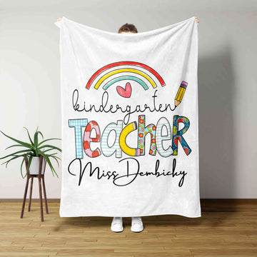 Kindergarten Blanket, Teacher Blanket, School Blanket, Custom Name Blanket, Gift Blanket