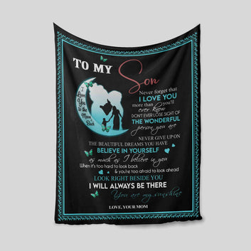 To My Awesome Son Blanket, Moon Blanket, Butterfly Blanket, Custom Name Blanket, Family Blanket, Gift Blanket