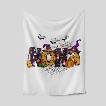 Nona Blanket, Bat Blanket, Pumpkin Blanket, Custom Name Blanket, Halloween Blanket, Gift Blanket