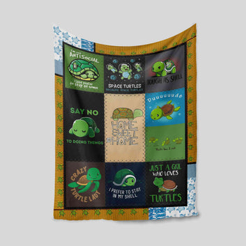 Home Sweet Home Blanket, Turtle Blanket, Cartoon Blanket, Cute Blanket, Blanket For Kid, Family Blanket