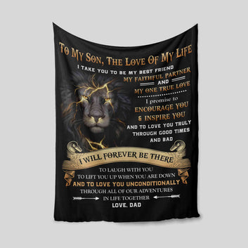 To The Love Of My Life Blanket, Lion Blanket, Custom Name Blanket, Family Blanket, Gift Blanket