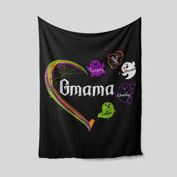 Gmama Blanket, Ghost Blanket, Funny Blanket, Custom Name Blanket, Halloween Blanket, Gift Blanket
