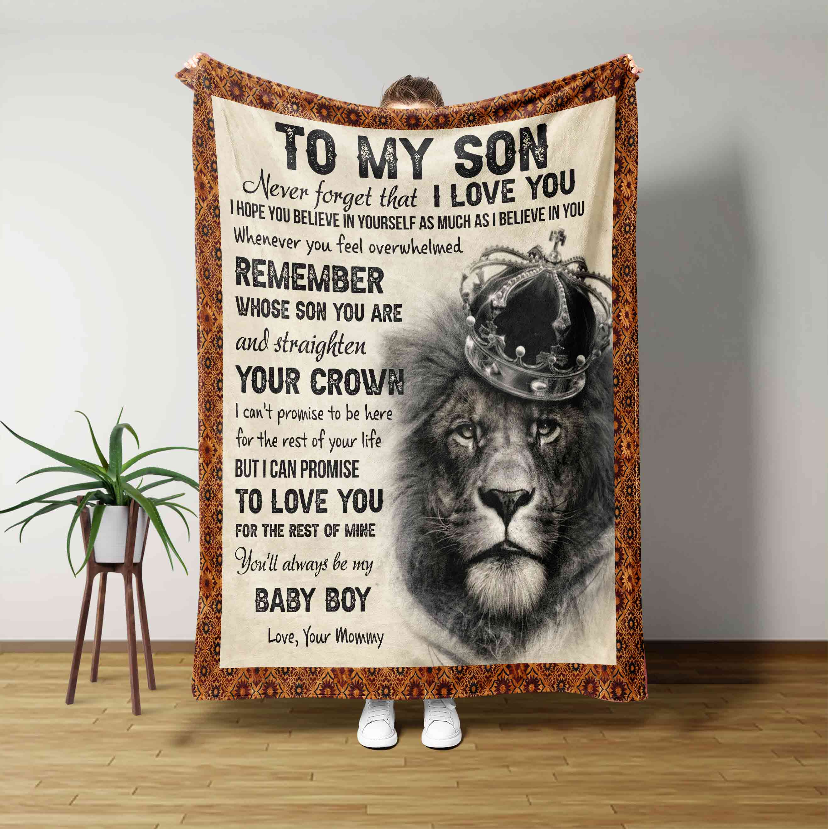 To My Son Blanket Lion Blanket Family Blanket Custom Name Blanket