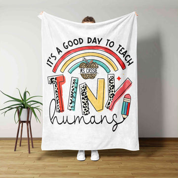 It's A Good Day To Teach Blanket, Apple Blanket, Custom Name Blanket, School Blanket, Gift Blanket