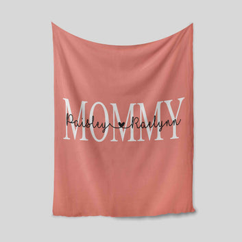 Mommy Blanket, Mom Blanket, Personalized Name Blanket, Family Blanket, Gift Blanket