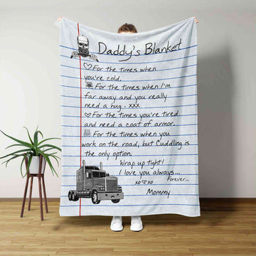 Daddy's Blanket, Notebook Paper Blanket, Driver Blanket, Custom Name Blanket, Family Blanket, Gift Blanket
