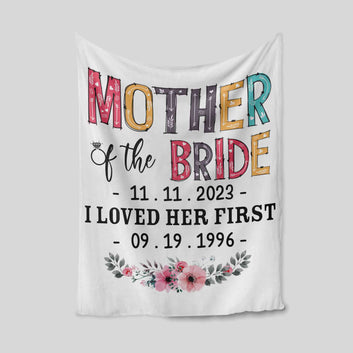 Mother Of The Bride Blanket, Anniversary Blanket, Rose Blanket, Custom Name Blanket, Gift Blanket