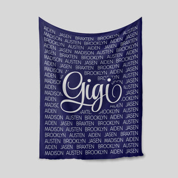 Personalized Name Blanket, Gigi Blanket, Family Blanket, Gift Blanket