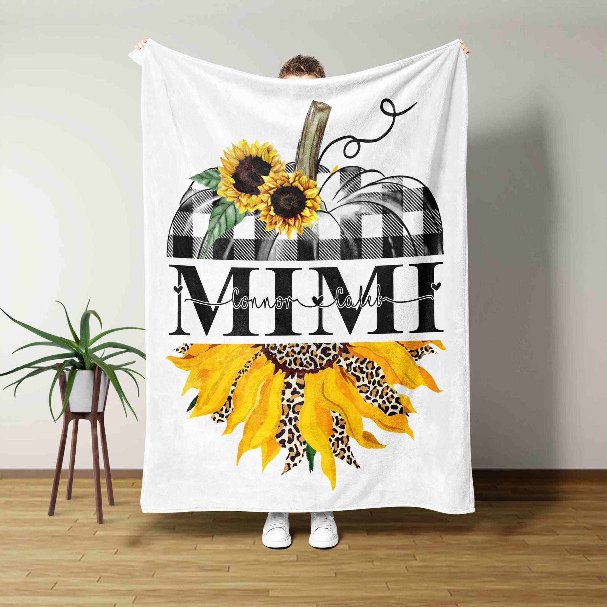 Personalized Name Blanket, Mimi Blanket, Sunflower Blanket, Pumpkin Blanket, Family Blanket,Gift Blanket