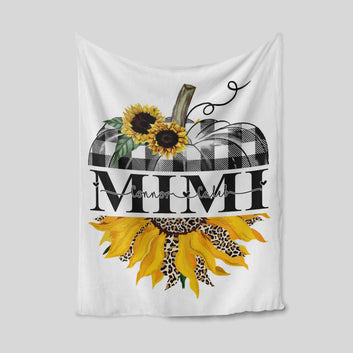 Personalized Name Blanket, Mimi Blanket, Sunflower Blanket, Pumpkin Blanket, Family Blanket,Gift Blanket