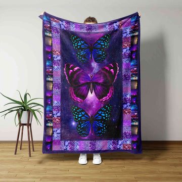 Butterfly Blanket, Colorful Butterfly Blanket, Family Blanket, Gift Blanket