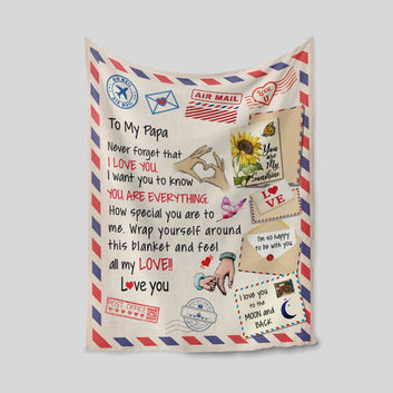 To My Papa Blanket, Letter Blanket, Family Blanket, Custom Name Blanket, Gift Blanket