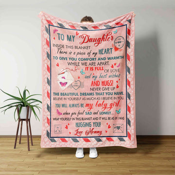 To My Daughter Blanket, Letter Blanket, Butterfly Blanket, Custom Name Blanket, Family Blanket, Gift Blanket