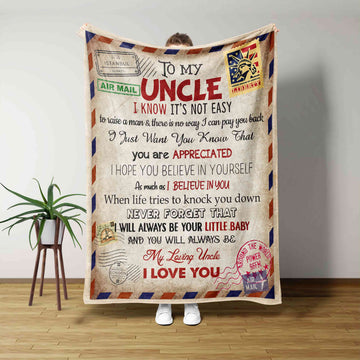 To My Uncle Blanket, Letter Blanket, Family Blanket, Custom Name Blanket, Gift Blanket