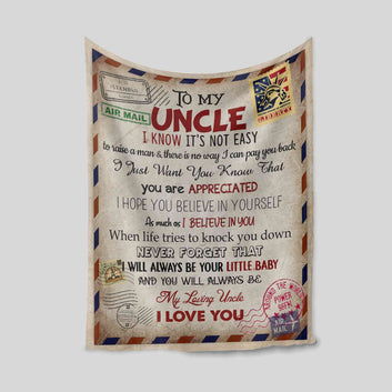 To My Uncle Blanket, Letter Blanket, Family Blanket, Custom Name Blanket, Gift Blanket