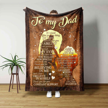 To My Dad Blanket, Dad And Daughter Blanket, Custom Name Blanket, Family Blanket, Gift Blanket