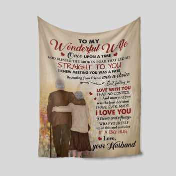To My Wonderful Wife Blanket, Old Couple Blanket, Custom Name Blanket, Family Blanket, Blanket For Gift