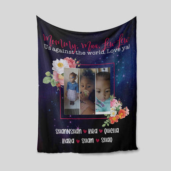 Personalized Image Blanket, Personalized Name Blanket, Flower Blanket, Family Blanket, Gift Blanket