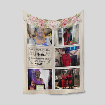 Happy Mother's Day Blanket, Mom Blanket, Custom Image Blanket, Family Blanket, Gift Blanket