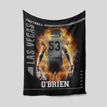 Personalized Name Blanket, Football Blanket, Sport Blanket, Family Blanket, Gift Blanket