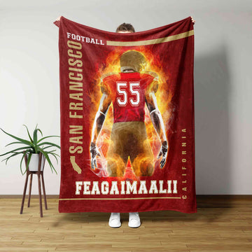 Personalized Name Blanket, Football Blanket, Sport Blanket, Family Blanket, Gift Blanket