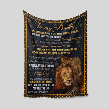 To My Daddy Blanket, Lion Blanket, Custom Name Blanket, Family Blanket, Gift Blanket