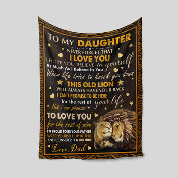 To My Daughter Blanket, Lion Blanket, Heart Blanket, Custom Name Blanket, Family Blanket, Gift Blanket
