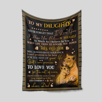 To My Daughter Blanket, Lion Blanket, Heart Blanket, Custom Name Blanket, Family Blanket, Gift Blanket