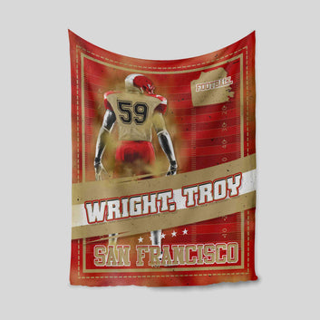 Football Blanket, Sport Blanket, Custom Name Blanket, Family Blanket, Gift Blanket
