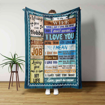 To My Wife Blanket, Loving You Is My Life Blanket, Custom Name Blanket, Family Blanket, Gift Blanket
