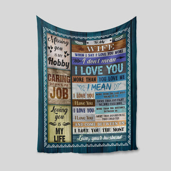 To My Wife Blanket, Loving You Is My Life Blanket, Custom Name Blanket, Family Blanket, Gift Blanket