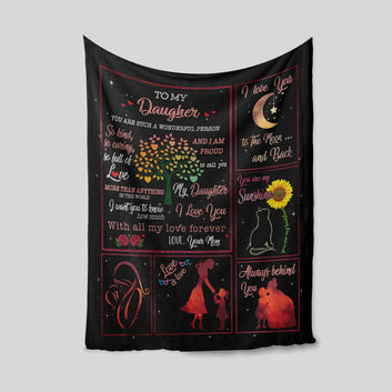 To My Daughter Blanket, Custom Name Blanket, Family Blanket, Blanket For Gift