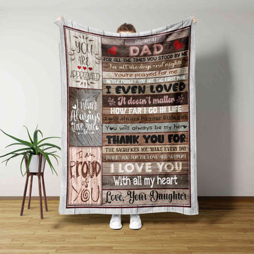 To My Dad Blanket, Monogrammed Blanket, Custom Name Blanket, Family Blanket, Gift Blanket