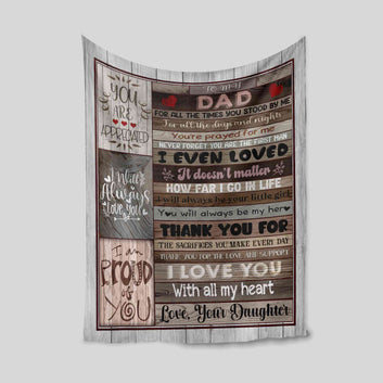 To My Dad Blanket, Monogrammed Blanket, Custom Name Blanket, Family Blanket, Gift Blanket