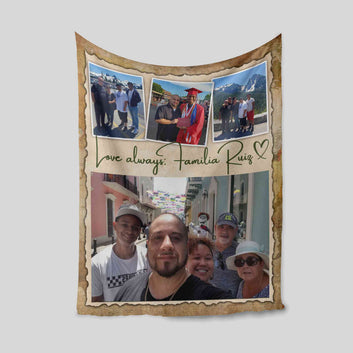 Love Always Familia Ruiz Blanket, Family Blanket, Custom Image Blanket, Custom Name Blanket, Gift Blanket
