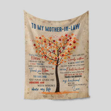 To My Mother In Law Blanket, Autumn Blanket, Custom Name Blanket, Family Blanket, Gift Blanket