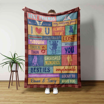 Best Friends Blanket, Friendship Blanket, Monogrammed Blanket, Custom Name Blanket, Gift Blanket
