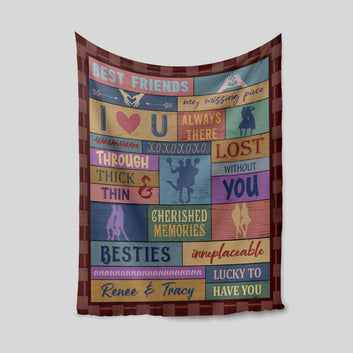 Best Friends Blanket, Friendship Blanket, Monogrammed Blanket, Custom Name Blanket, Gift Blanket