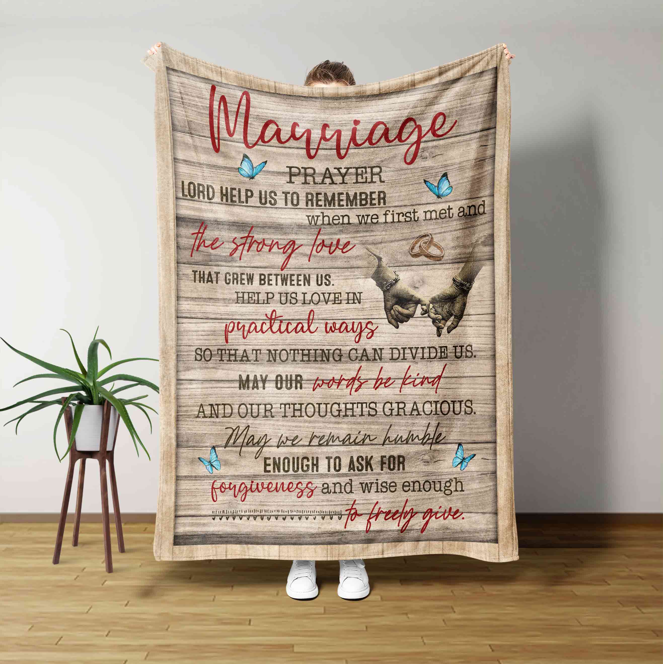 Marriage Prayer Blanket, Love Blanket, Butterfly Blanket, Christian Bl