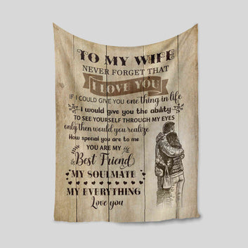 Never Forget That I Love You Blanket, Couple Blanket, Custom Name Blanket, Gift Blanket