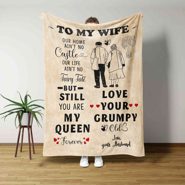 Personalized Name Blanket, Old Couple Blanket, Heart Blanket, Family Blanket, Gift Blanket